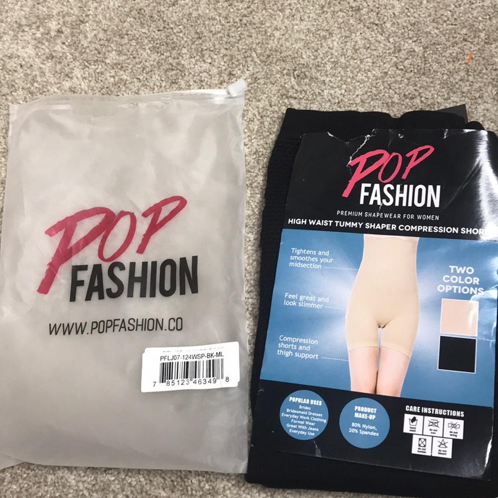 Black High Waist Compression Shorts POP Fashion M